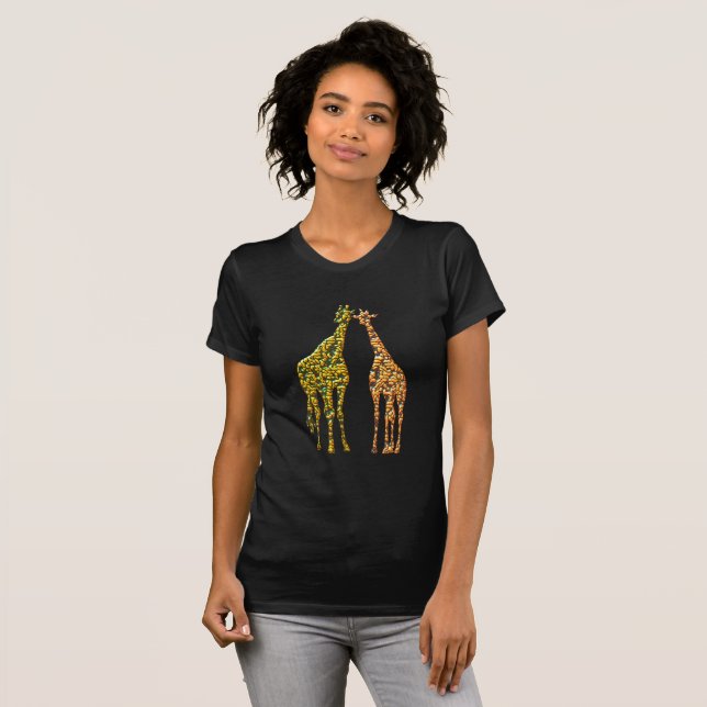 Giraffes par T-Shirt Golden Modern Design (Hel framsida)
