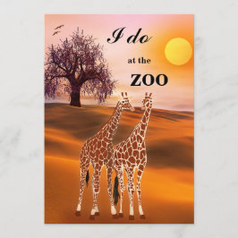 Giraffes Safari Zoo bröllopsinbjudan Inbjudningar