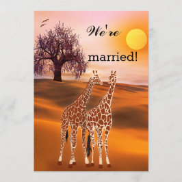 Giraffes Safari Zoo efter bröllopsinbjudan Inbjudningar