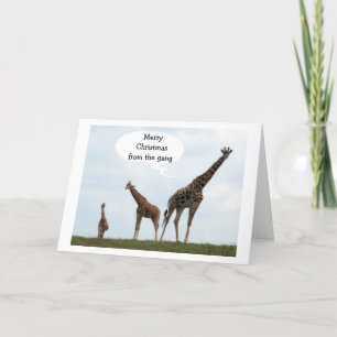 GIRAFFES SÄGER "GOD JUL FRÅN GANG" HELGKORT