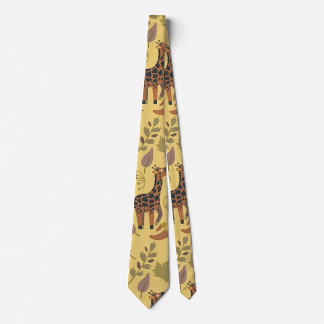 Giraffes sömlösa bakgrund för gulten mönster slips (Framsida)