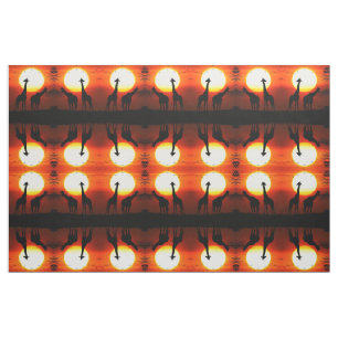 Giraffes & Sunset Afrika Fabric Tyg