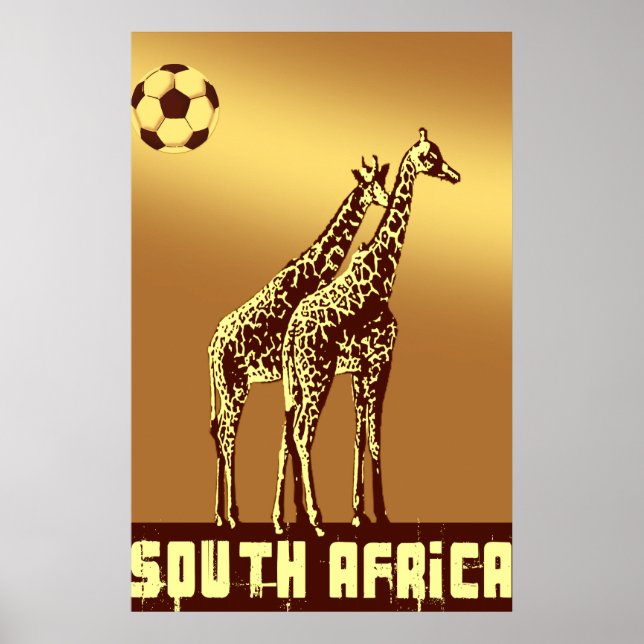 Giraffes Sunset South Afrika World Soccer Safari Poster (Framsidan)