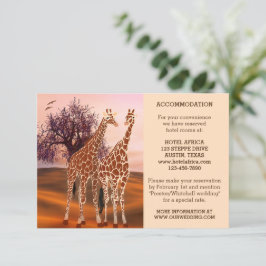 Giraffes Zoo Bröllop, inmatningskort eller inkvart Tilläggskort