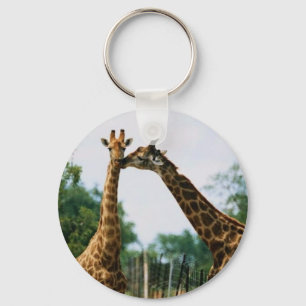 Giraffet fotograferar nyckelring