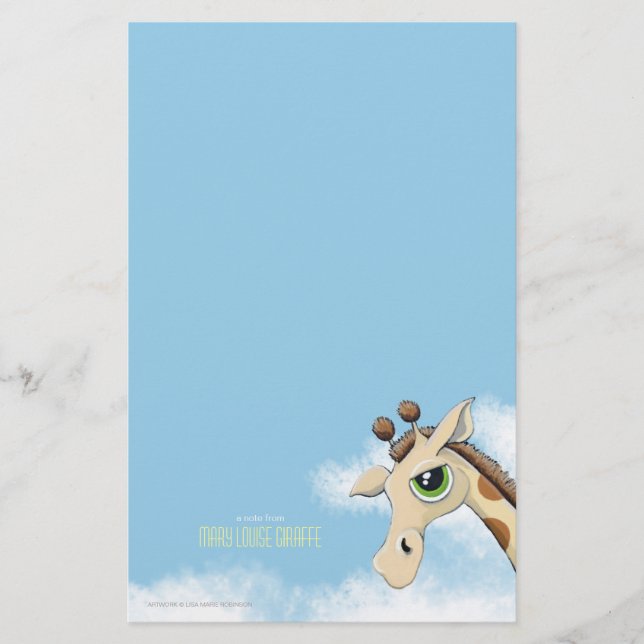 Giraffet i molnen Personalizable noterar papper (Framsida)