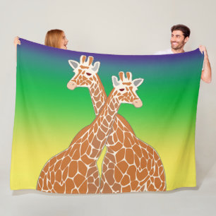 Giraffet kopplar ihop ullfilten fleecefilt