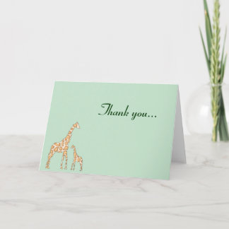 Giraffet tackar dig - grönt tack kort