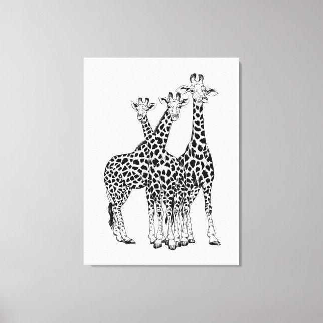 Girafffamilj Canvastryck (Framsida)