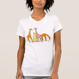 Girafffamilj i orange och gultkvinna Tshirt Tee
