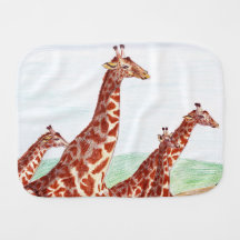 Girafffamiljhjord i Savannen Spottduk