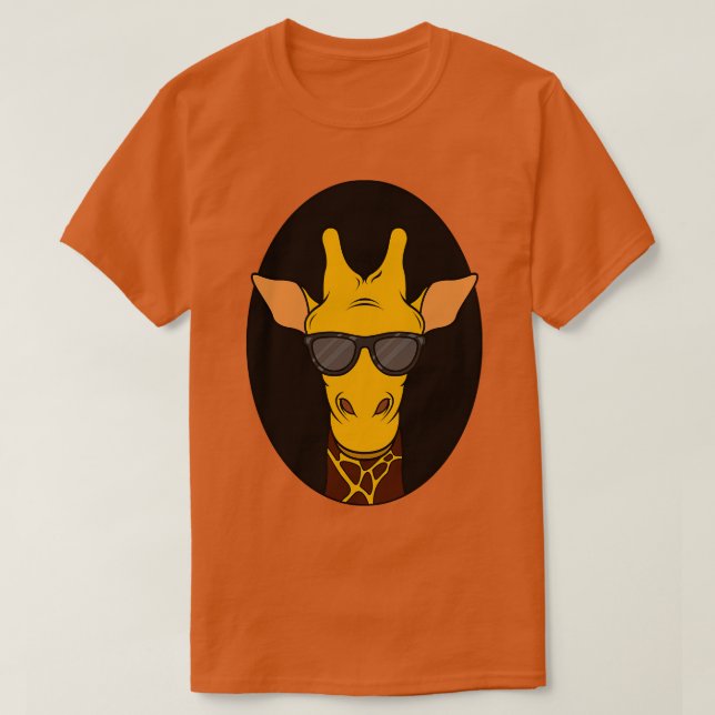 Girafffe med sunglass t shirt (Design framsida)