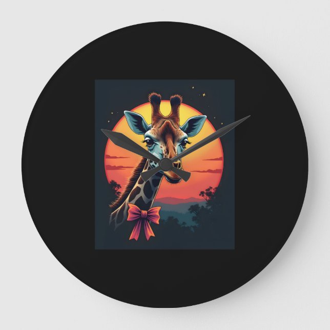 Giraffhals som en berg- och dalbana rolig retro stor klocka (Framsida)