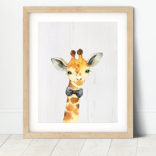 Giraffhalsduk Safari Djungel Barnkammar Konsttryck Poster