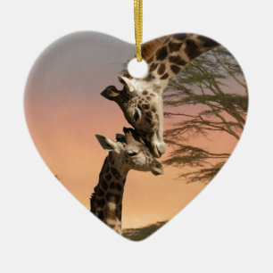 Giraffhälsning varje annan julgransprydnad keramik