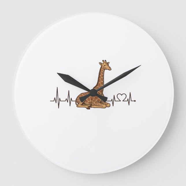 Giraffhjärtats vintagegravyrskjortedesign_1 stor klocka (Framsida)