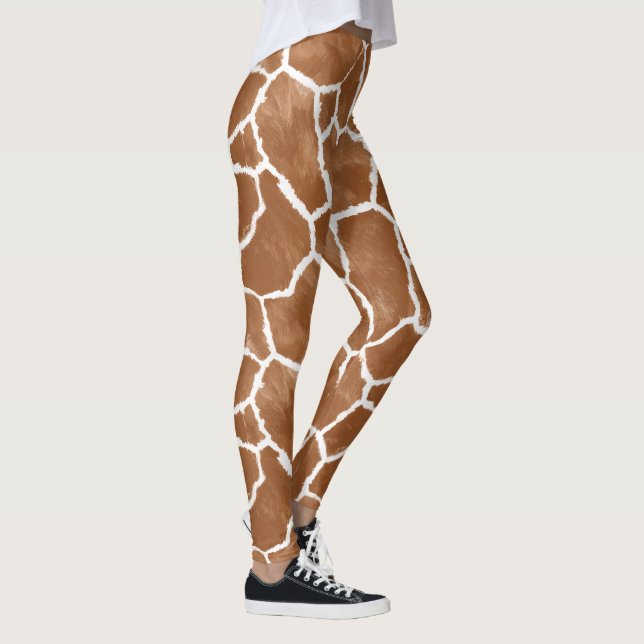 Giraffhud Mönster Sadel Brun ID1152 Leggings (Höger)