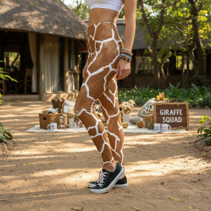 Giraffhudmönstrad sadel Brun ID1152 Leggings