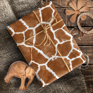 Giraffhudmönstrat Sadel Brunt ID1152 Presentpapper