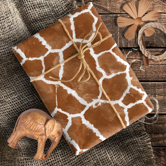 Giraffhudmönstrat Sadel Brunt ID1152 Presentpapper (Skapare uppladdad)