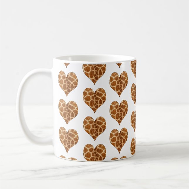 Giraffic Hearts Tiled Mönster Kaffemugg (Vänster)