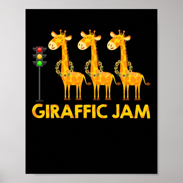 Giraffic Jam Cute Giraffe Traffic Light Poster (Framsidan)