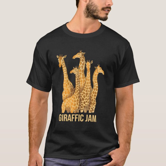 Giraffic Sylt Giraffe Traffic Pun T Shirt (Framsida)