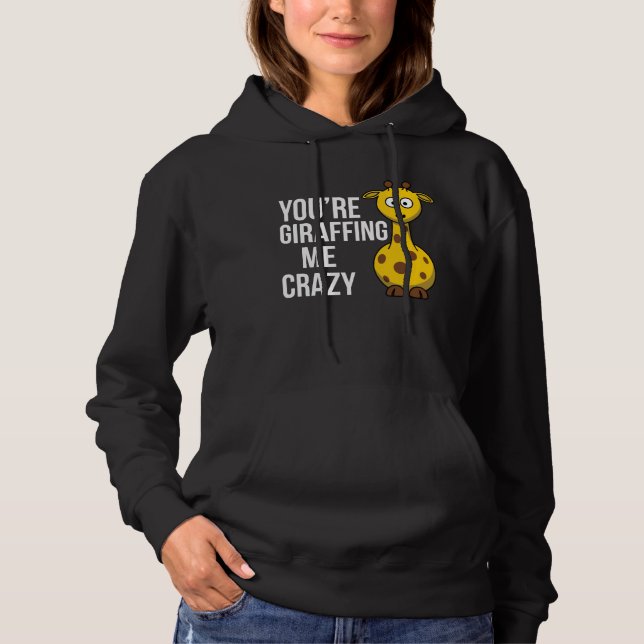 Giraffing åt mig Crazy - Giraffe Pun T-shirt (Framsida)
