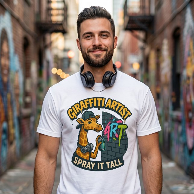 Giraffiti Konstnär T-shirt – Rolig Graffiti Giraff (Skapare uppladdad)