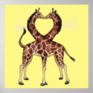 Giraffkärlekaffisch Poster