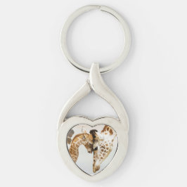 Giraffkeychain Twisted Heart Silverfärgad Nyckelring