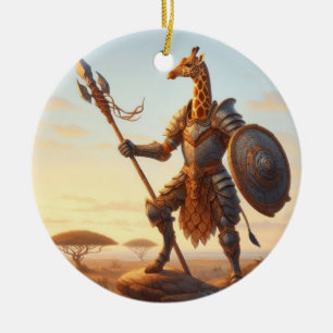 Giraffkrigare Julgransprydnad Keramik