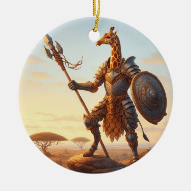 Giraffkrigare Julgransprydnad Keramik (Framsidan)