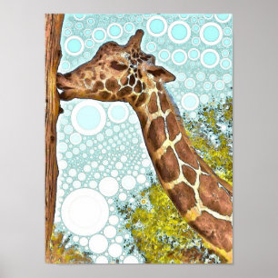 Giraffkyssaffisch Poster