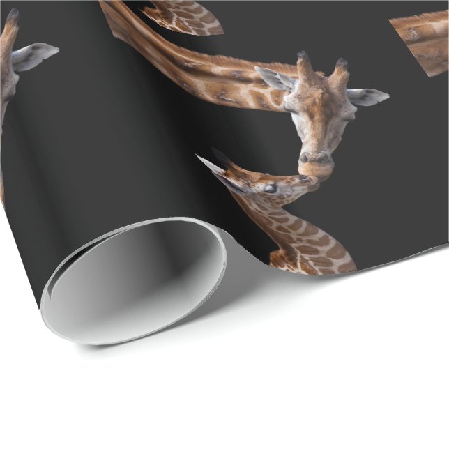 Giraffkyssar som slår in papper presentpapper (Rullad Hörn)