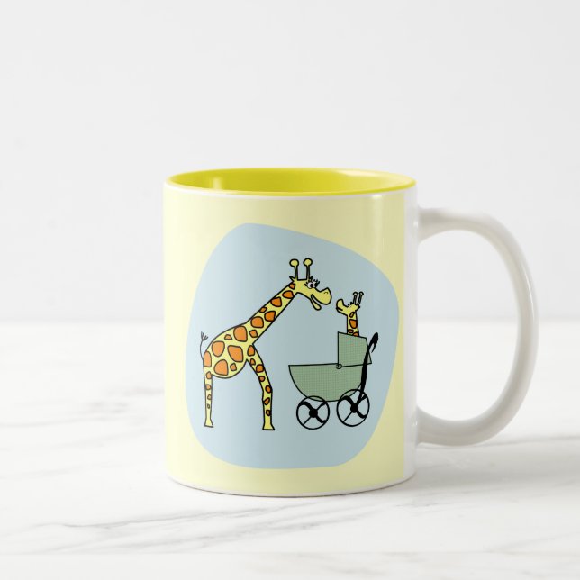 Giraffmamma och babymugg Två-Tonad mugg (Höger)