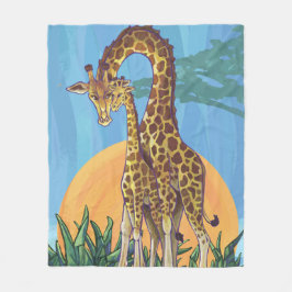 Giraffmammor och baby fleecefilt
