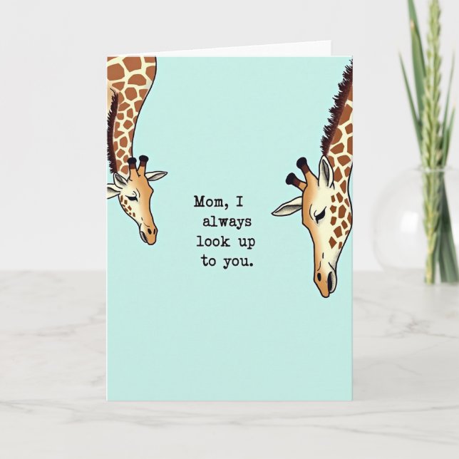 Giraffmammors dag illustrationskort kort (Framsida)