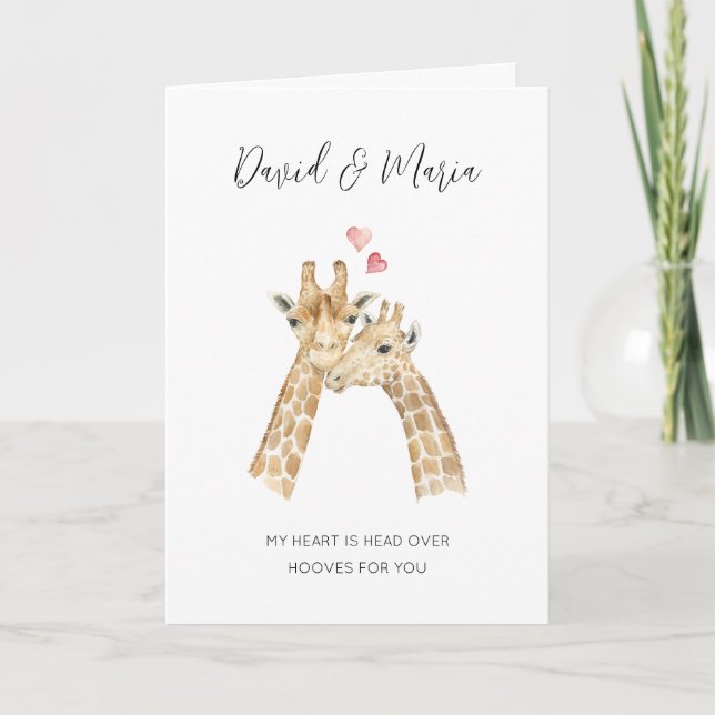 Giraffpar Årsdag Kort (Framsida)