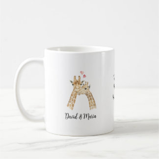 Giraffpar i kärlek kaffemugg