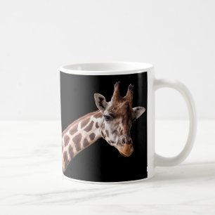 Giraffporträtt på svarten - mugg