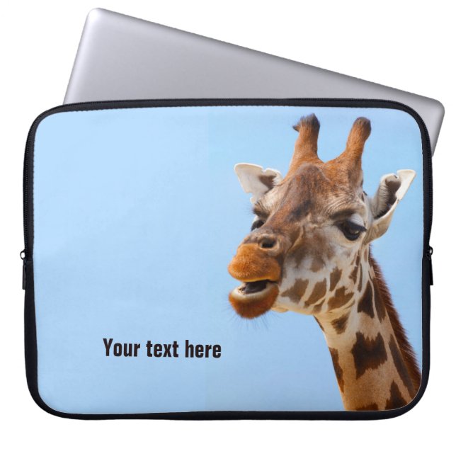 Giraffporträttlaptop sleeve (Framsidan)