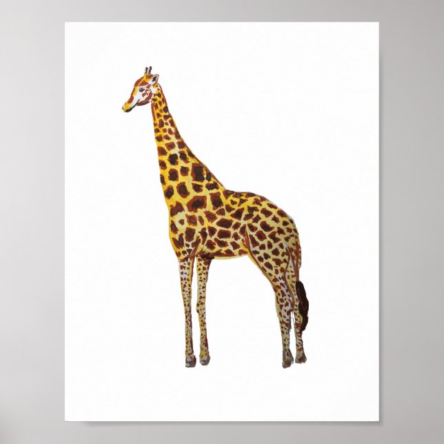 Giraffsafari Djur Målning Poster (Framsidan)