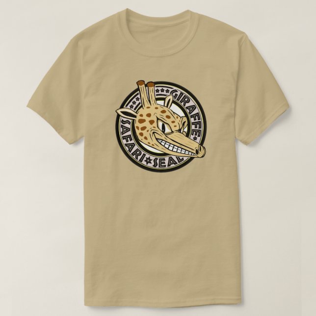 Giraffsafarien förseglar t shirt (Design framsida)