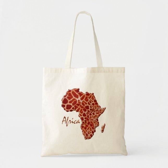 Giraffsfläckad Karta av Afrika Tote Bag Tygkasse (Framsidan)