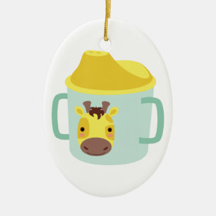 GiraffSippy kopp Julgransprydnad Keramik