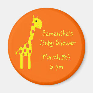 Giraffspara den daterababy showerorangen & gulten magnet