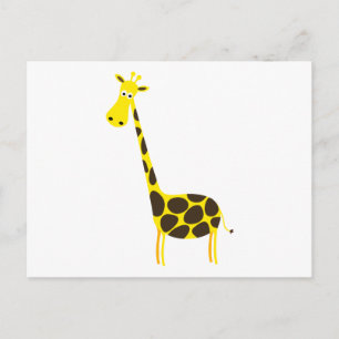 Giraffteckning Vykort