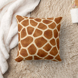 Girafftryck Brun Tan Bebis Bebisfest Safari-tema Kudde