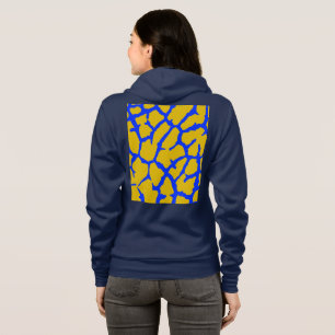Girafftryck Gult Blått T Shirt